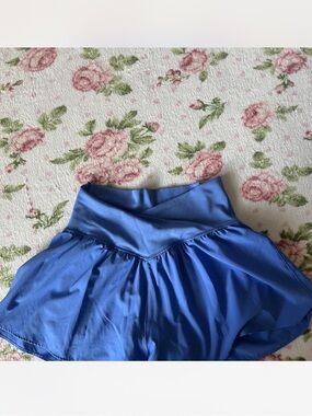 Women's Royal Blue Skater Skirt with Crossover Waistband